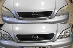 Antes y después faros de Opel en Sirauto Alicante